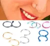 Anneau de corps faux bijoux de piercing 5 couleurs femme narine Nose cerceau en acier inoxydable anneaux de nez clip sur le nez bijoux de corps297e4158637
