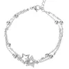 Chain 925 Sterling Silver Bracelet Pentagram Sugar Ball Bead Bracelet For Woman Engagement Wedding Charm Jewelry Gifts