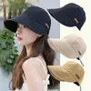 Visores Mujeres High vacío Top Sombrero de béisbol Girl Coreano Color sólido Capa de pato de verano Summer Sunshade Sunhat