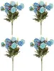 装飾的な花結婚式ホームパーティーショップ装飾パックの茎付き人工絹のアジサイヘッド（青）