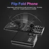 SERVO 4 SIM Fashionable Flip Cellular Speed Dial Flashlight Magic Voice FM Radio 2G GSM Foldable Mobile Phone Type-c 2.6"