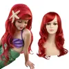 Full Mermaid Rose Princess Red Wig Anime Long Net Fist Hair Wave Head Set