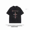 Herren-T-Shirts Camisetas Grifiza Gticas Extragrandes Maskulinas Gola Redonda Manga Curta Camisetas Tops Casuais Crucificao Marca de Moda H240425