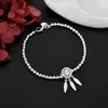 Charm Bracelets Marken 925 Stempelte versilberte elegante Perlen für Frauen Modefeier Hochzeit Engagement Schmuckgeschenke