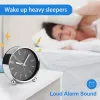 Clocks Non Ticking Alarm Clock 4 Inch Silent Bedside Clock for Heavy Sleepers Battery Operated Analogue Clock for Home Office