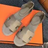 Sandalen met open sandalen met een platte sandalen Designer enkelband Sandalen Zomer Outdoor Casual Beach Sandals Luxe lederen Slipper comfort Sandaal