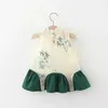 Kız elbiseler yeni kızlar yaz elbisesi Çin bambu baskı saçak kolsuz hanfu moda bebek tarzı etek d240425