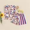 Шепа набор для малыша Baby Boy 2 Piece Summer Olde Oldement Listess Top с повседневными шортами Четвертый июль наряды