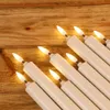 2 Pieces 25.5 cm Battery Operated Wedding Candles With Remote10 inch Beige Color Warm White Flickering Timer LED Taper 240417