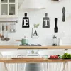 Dekorativa figurer Cutting Board Eat Sign Set Hanging Art Kitchen Fork and Spoon Wall Decor B B