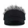 Softball Men Women Casual Concise Sun Shade Adjustable Sun Visor Baseball Cap With Spiky Hairs Wig Baseball Hat With Spiked Wigs