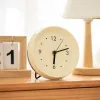 Klockor Ins Nordic Cream Silent Clock Desktop Decorative Simple Small Clock Desk Bedside Oranment för sovrumskontor Studie gåvor