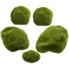 Fleurs décoratives 5 PCS DÉCOR DE PLANT SIMULÉ MOSS MOSS MOSS FLOCKED POWN MICRO Landscape Ornements Decoration (5PCS) Faux Mossies Stones