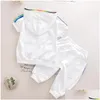 Kledingsets Kinderen Zomer Katoen Gekleding Babyjongens Snoepkleurige hoodies Korte 2 PCS/Set Kids Sleeve Twinsets Tracksets Drop Deliv Ot0au