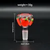 2PCS 6,5 cm/2,5 -calowy borokrzewnik szklany akcesoria do rur, Luminous ręcznie narysowany słodki wzór truskawki, 14 mm męska szklana miska, akcesoria do palenia