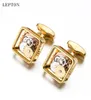 Square Steampunk Gear Cufflinks Lepton Watch Mechanism Cuff Links for Men Business Wedding Cufflinks Relojes Gemelos T1905717918