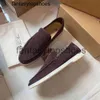 Loro piano lp original italiensk slip-on mocka slip på sko platt botten casual loafer mens skor känns si znst