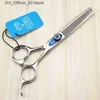 Hair Scissors JOEWELL 6.0 inch hair cutting scissors kit straight handle 6CR stainless steel professional barber tool with comb and leather case Q240425