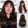 Diseñador de pelucas de alta calidad Cabello para mujeres Venta en caliente Bangs Big Onas grandes Gradientes largos Marrones marrones Multicolor Femenino