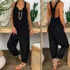 Kvinnors jumpsuits Rompers 2024 Summer Sexig solid kvinnor Jumpsuit Casual Full Bib backless Knotless Jumpsuit Dunk Y240425