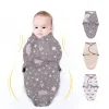 Ensemble 3 pcs Baby Swaddle Soft and Brepwant Newborn Wrap Backet Cotton Baby Enveloppe Super Soft Confortant Charm-Sleep Sac Lisque