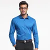 Men's Dress Shirts Classic Silk Touch Bamboo-fiber Long Sleeve Without Pocket Regular-fit Solid Business Office Easy-care Shirt