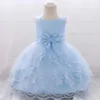 Girl's Dresses Newborn Toddler White Christening 1st Birthday Dress For Baby Girl Baptism Lace Party Wedding Princess DressES Prom Gown Vestido d240425