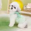 Vêtements pour chien soft chiot suspension jupe mode respirable avec traction de boucle de boucle robe en polyester mariage