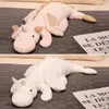 Poux en peluche 1pc 70-150cm jouet moelleux de dragon blanc géant avec des ailes volantes de corne dinos hug lancement d'oreiller dinos siest