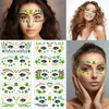 Gift Wrap St. Day Green Stickers Three and Four Leaf Face Sticker Irish Painted Hat Swedish Party Flags