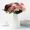 Decoratieve bloemen kunstmatige vintage roze bloemen boeket branch real touch home kamer decoratie pograph rekwisieten feest groothandel aanbod