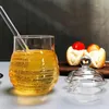 Matbesparare förvaringsbehållare 300 ml Säker glas honungsburk med blandningsstång Hållbar transparent bi H240425