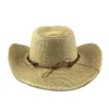 Sombreros anchos sombreros de cubo sombrero de paja para hombres sombrero de verano en el estilo de vaquero sombrero fedora y240425