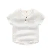 T-shirts söta fickor design pojkar sommar t shirt vintage färg linne bomull barn korta ärm skjortor blus mjuka casual baby tops 2-10t h240425