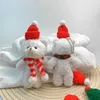 Pluszowe lalki 10pcs 15 cm Kawaii Teddy Bear Pluszowa zabawka breloczki z breloką świąteczną niedźwiedź Pluszowy torba łańcucha kluczy do dziewczyny świąteczne prezent2404