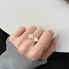 Mästare noggrant designade ringar för par S925 Sterling Silver Clover Ring Womens Light Luxury High Double Flower Lucky Zircon med Common Vnain Cilereft Arrplse