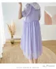 Maternity Dresses Korean Style Summer Pregnant Women Lace Peter Pan Collar Short Sleeve Wedding Dress Pregnant Woman Chiffon Party Dresses Purple