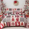 sets Merry Christmas Duvet Cover Set,Red Xmas Bells Bedding Set 3pcs,Fantasy Snow Tree Comforter Cover New Year Festival Quilt Cover