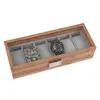 6 GRUNGS Luxury Watch Box Watch Holdhow Box per orologi Organizzatore di gioielli in vetro da uomo 1 2 3 slot Organizzatore di orologi 240425