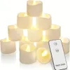 FLAMELESS LED Elektroniskt ljus med fjärrflickande te -ljusbelysning för jul Halloween Home Party Decor 240417
