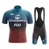 Tävlingssatser FDJ Team Cycling Jersey Set For Men Clothing MTB Bike Clothes Uniform Bicycle Suit 2024