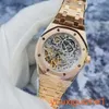 AP Timeless Wrist Watch Royal Oak Series 15467or Full Hollow Calan 18K Rose Gold Automatic Mécanical Watch with Garantie