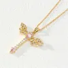 Pendant Necklaces Fashionable Classic Micro Jewelry Cute Dragonfly Necklace Innovative and Personalized Stainless Steel Versatile Clavicle Chain