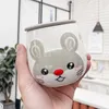 Tazas creativas de dibujos animados de cerámica de cerámica Taza de café 400 ml de leche de agua en relieve con tapa y cuchara de regalo para niños