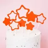 Forniture per feste 16 pezzi Chroma Star Cake Topper Topper Hollow Recore Personality Boys Boys Girl Baby Birthday Cupcakes Toppers