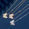 Designer Luxury ketting Fanjia v Gold White Fritillaria Butterfly For Womens Simple and Design with Collar Chain Fashion Pendant