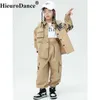 STAGE Wear Boy Street Dance Ten et pour filles Costumes Hip Hop Costumes Kid Streetwear Stage Wear Children Jazz Dance Costumes Top Cargo Jogger Pants D240425