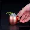 Glasses 304 Stainless 60ml Wine Steel Mini Moscow Me Mug Hammered Copper Plated Beer Cup Coffee Tail Cups Drop Delivery Home Gar Dh7sy s