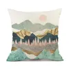 Kudde Abstract Mountain Art Cover Sunset Cactus Desert Home Decorative S Covers för soffa fyrkant