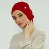 Hidżabs zwykły muzułmanin instant turban hat wewnętrzny hidżabs czapki kobiety islamska bandana bonnet Indie kapelusze żeńskie turban turbante mujer kwiat D240425
